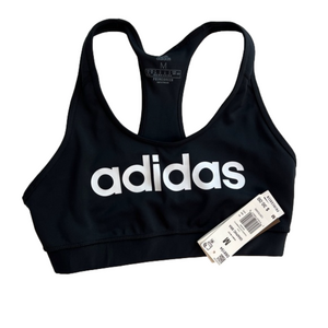Adidas Primegreen Graphic Sports Bra, black w/white logo, NEW witth tags size M